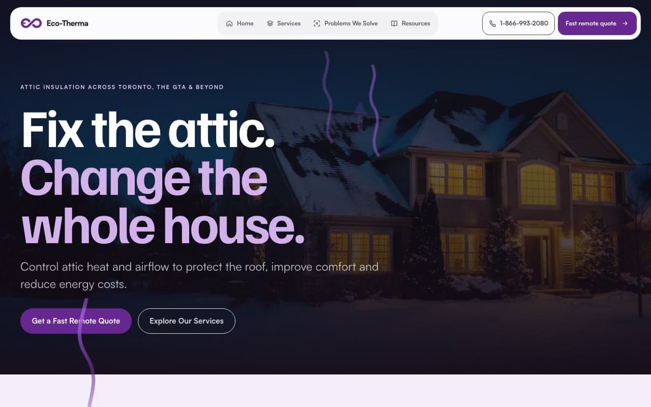 Le site de Eco-Therma, bâti par JNT Productions