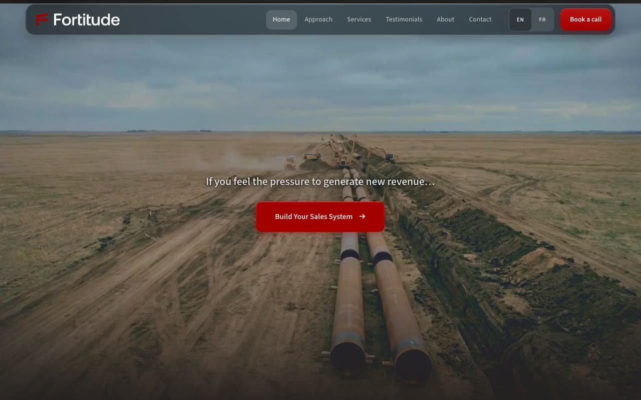 Le site de Fortitude Sales Development, bâti par JNT Productions