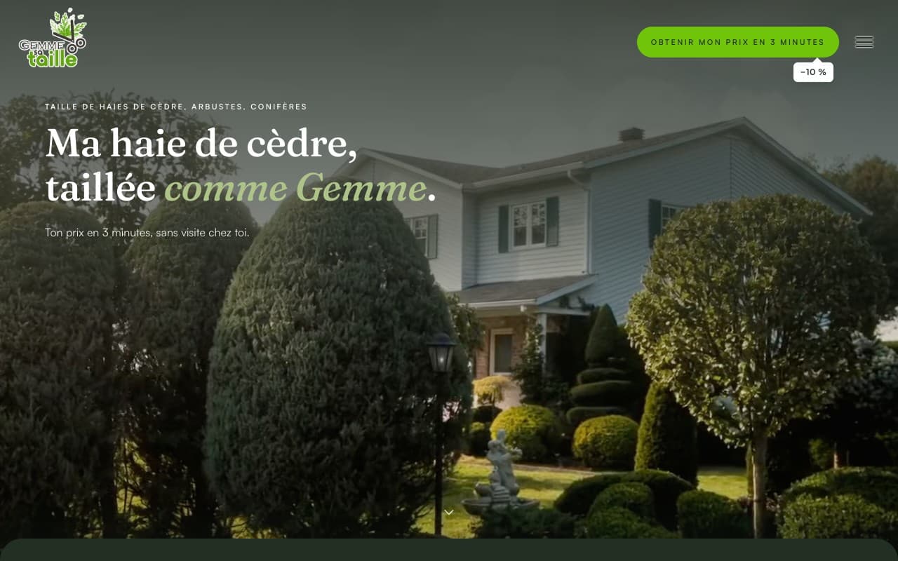 Le site de Gemme sa taille, bâti par JNT Productions