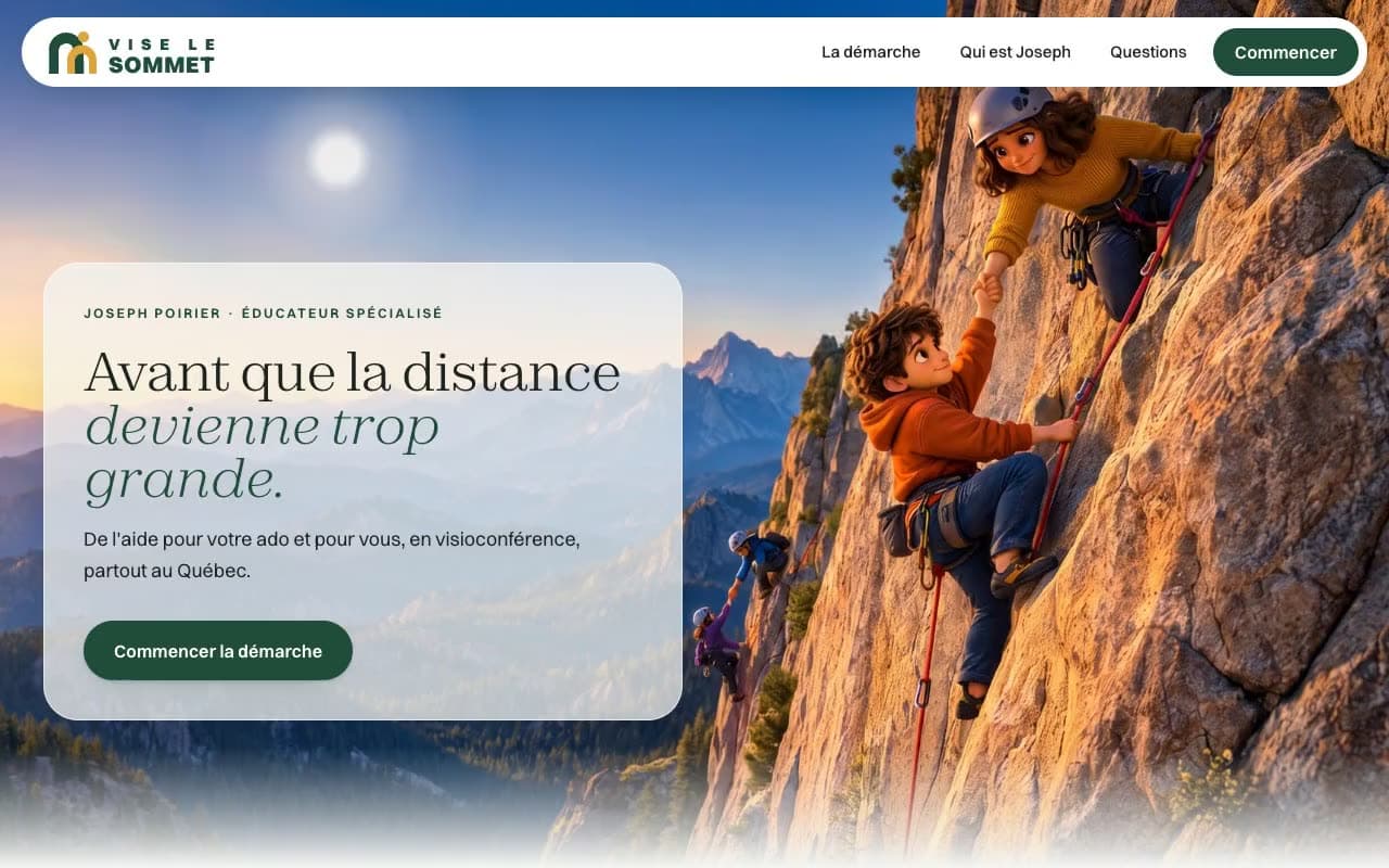 Le site de Vise le sommet, bâti par JNT Productions